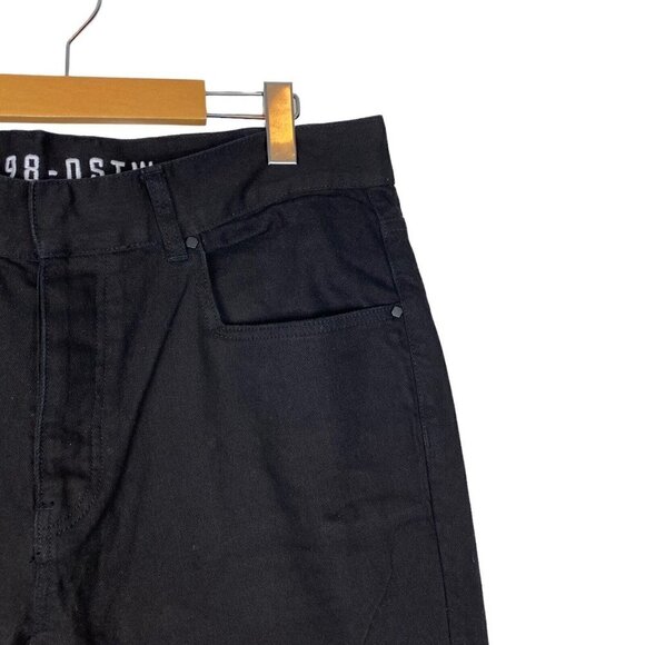 GFC Toronto Men's Black Dark Wash Distressed Raw Hem Slim Denim Jeans US 36 - Picture 5 of 16